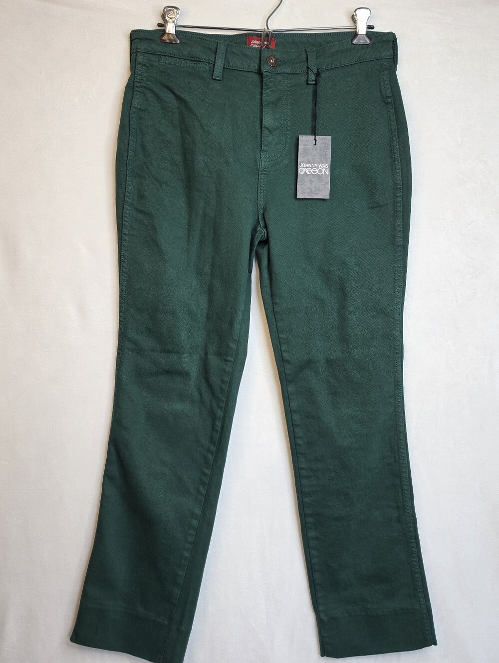 NWT Johnny Was x Sasson Green Stretch Pants Size 28